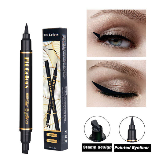 Double Headed Triangular Wing Waterproof Sweat Proof Eyeliner Dye Resistant Liquid Pen