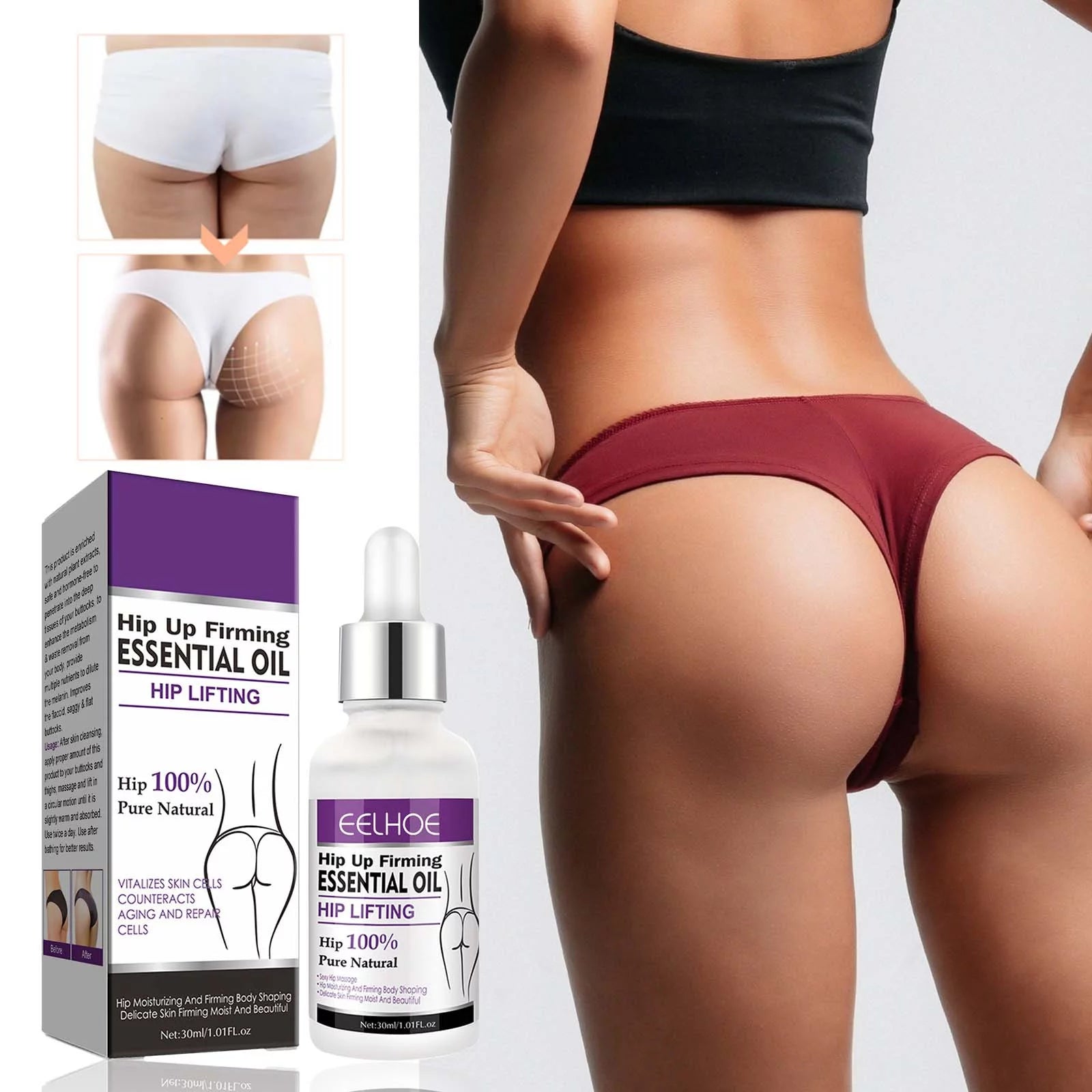 Butt Lift Cream Plump and Firm Increase Curvy Buttocks Buttocks Body Sculpting Massage Moisturizing Cream 30Ml