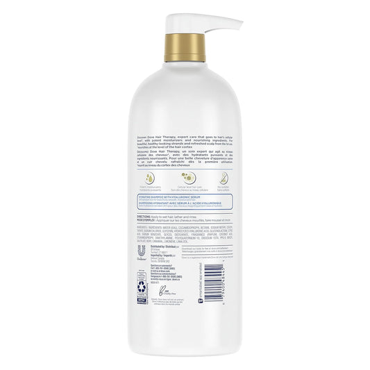 Dove Shampoo Hydration Spa for Dry Hair Hair Shampoo with Hyaluronic Serum 33.8 Oz