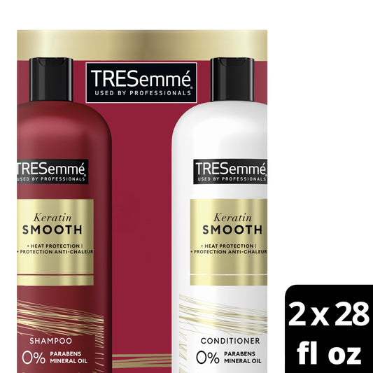 Tresemme Keratin Smooth Shampoo and Conditioner Set for All Hair Types, 28 Oz