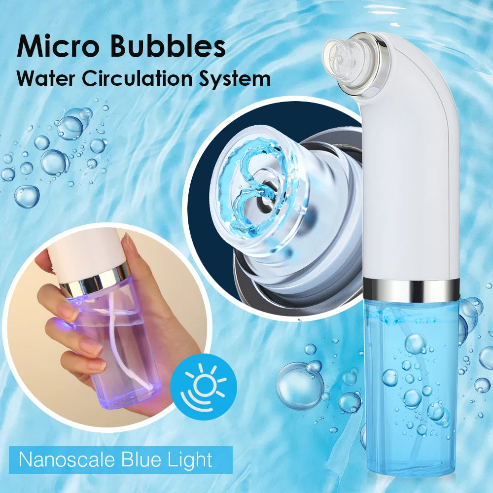 Electric Small Bubble Blackhead Remover USB Water Cycle Pore Acne Pimple Removal Vacuum Suction Facial Nose Cleaner Tool