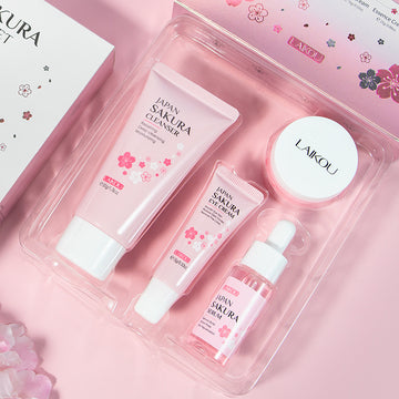 Sakura Skin Care Set 4-piece Set Cleansing Eye Cream Face Cream