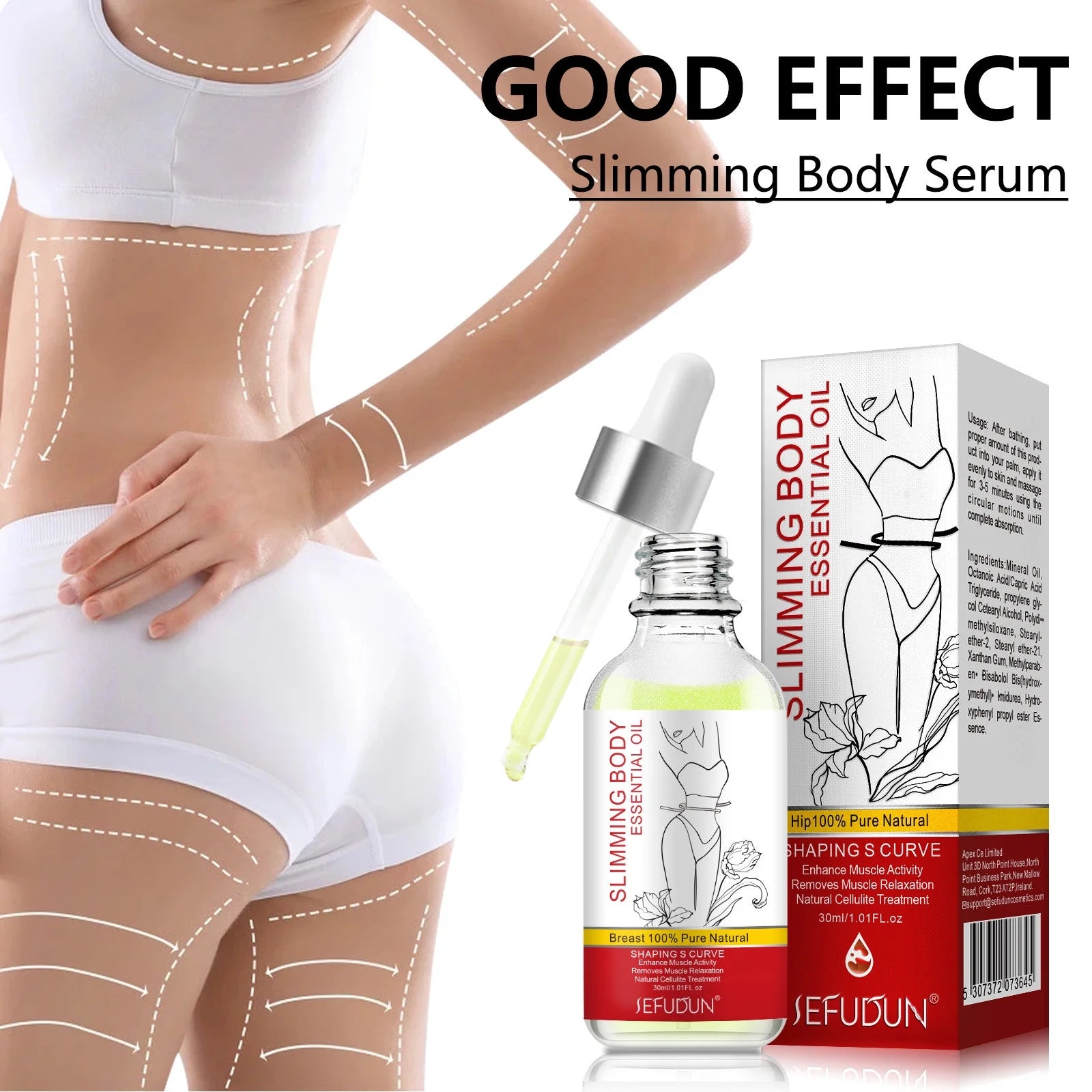 Body Sculpting and Body Essential Oil Strengthening Vest Line, Belly, Light Body and Fat-Removing Massage 30ML