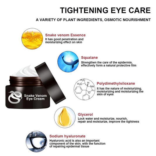 Snake Venom Eye Cream Dark Circle Eyes Bags Eye Care Essential Cream Anti-Aging Anti-Puffiness Moisturizing Eye Mask