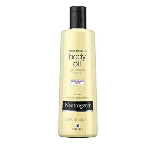 Fragrance-Free Lightweight Body Oil for Dry Skin, Sheer Moisturizer in Light Sesame Formula, 8.5 Fl Oz