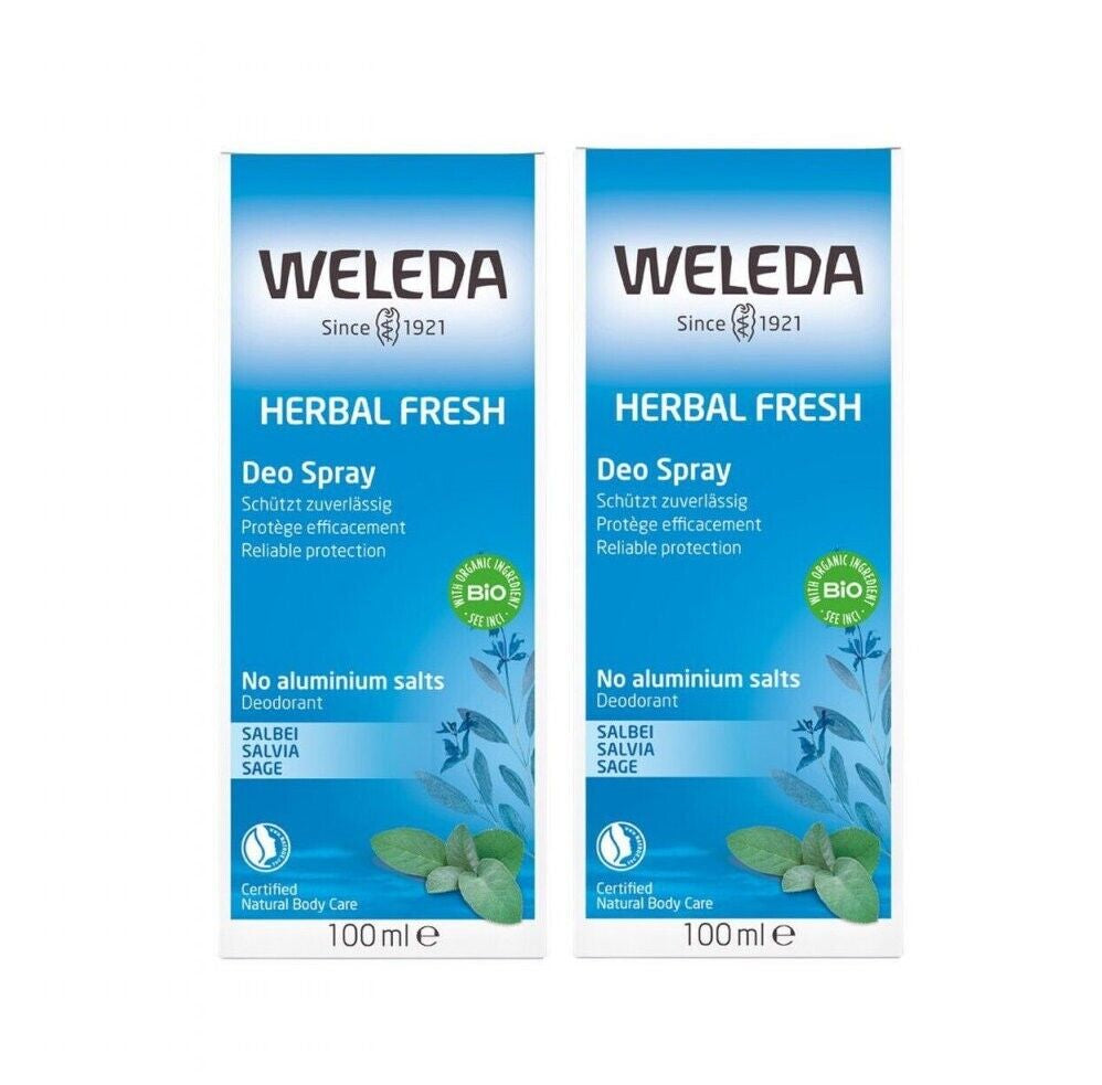 New Weleda Deo Spray Herbal Fresh 100Ml Sage Deodorant Fragrance Spray