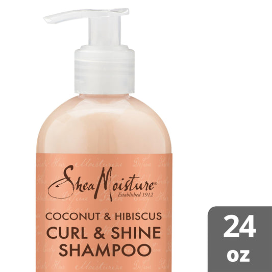 Curl and Shine Daily Shampoo, Coconut and Hibiscus, 24 Fl Oz