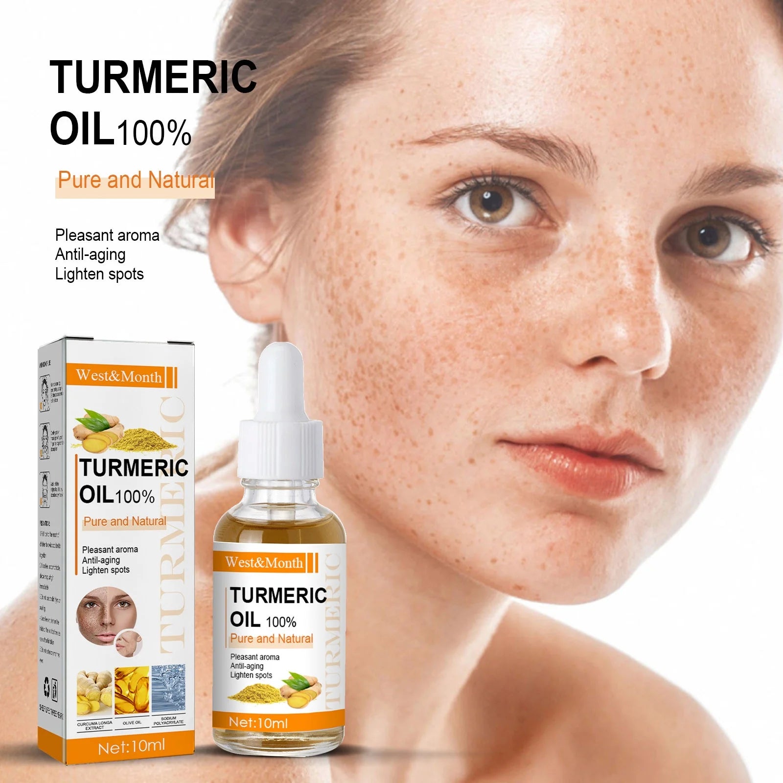 2023 New Turmeric Dark Corrector Serum Oil, Turmeric Face Serum Oil, Bright Skin Dark Corrector Face Serum 10Ml