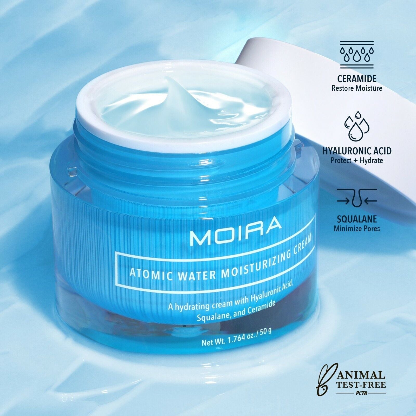 Moira, Atomic Water Moisturizing Cream, Korean Cosmetics