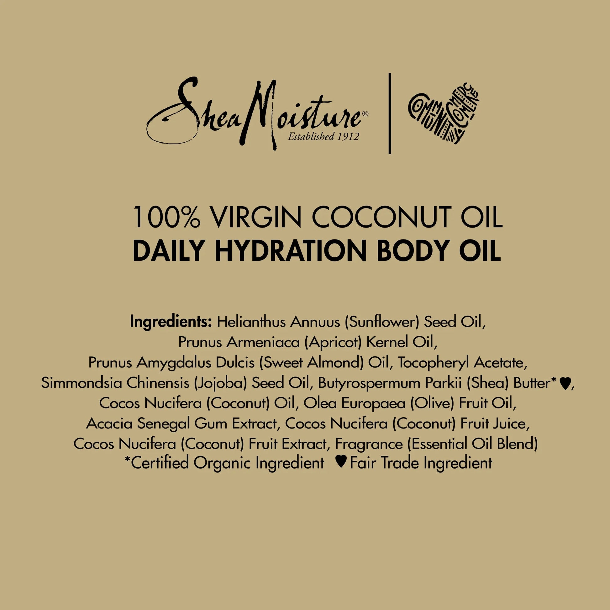 Daily Hydration Body Oil Virgin Coconut Oil for Dry Skin, 8 Oz