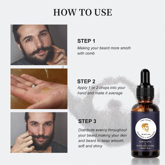 Men's Beard Oil Care Nourishing Soft Styling