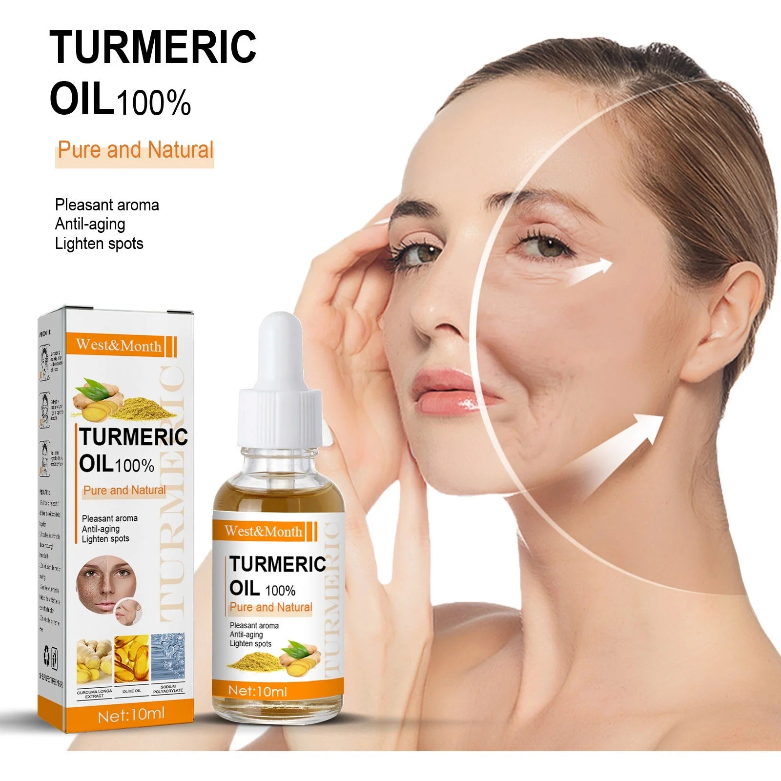 2023 New Turmeric Dark Corrector Serum Oil, Turmeric Face Serum Oil, Bright Skin Dark Corrector Face Serum 10Ml