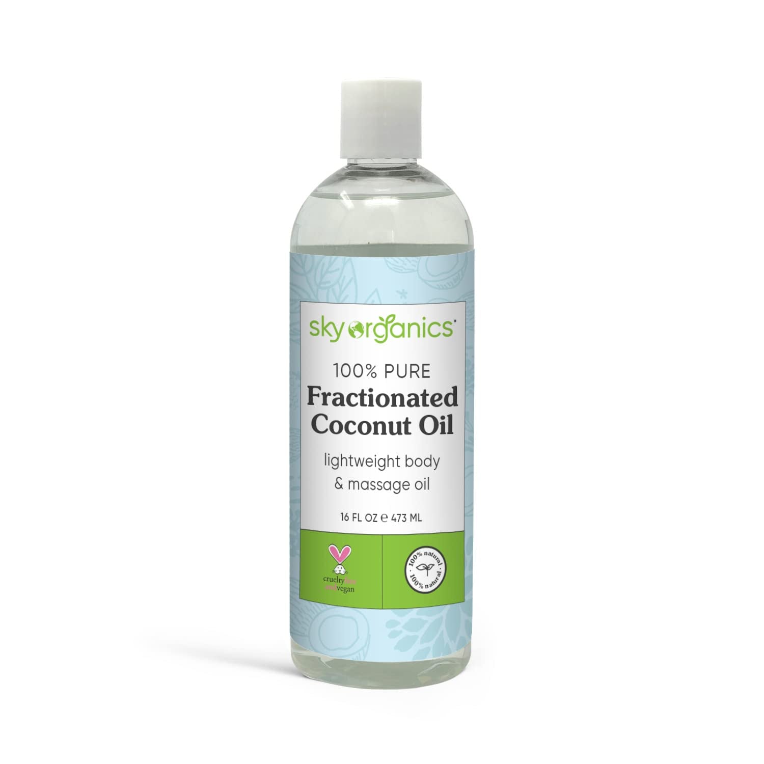 Sky Organics Fractionated Coconut Oil for Body & Face, 100% Pure to Condition, Soften & Smooth, 16 Fl. Oz