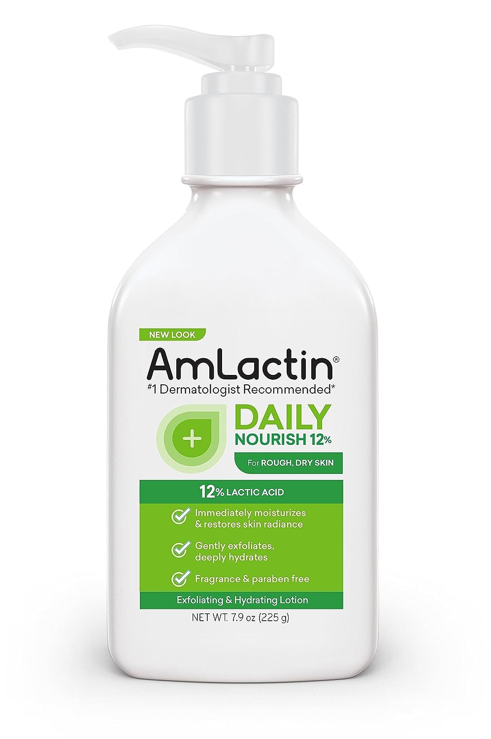 Daily Moisturizing Lotion for Dry Skin – 7.9 Oz Pump Bottle – 2-In-1 Exfoliator - Body Lotion with 12% Lactic Acid, Dermatologist-Recommended (Packaging May Vary)