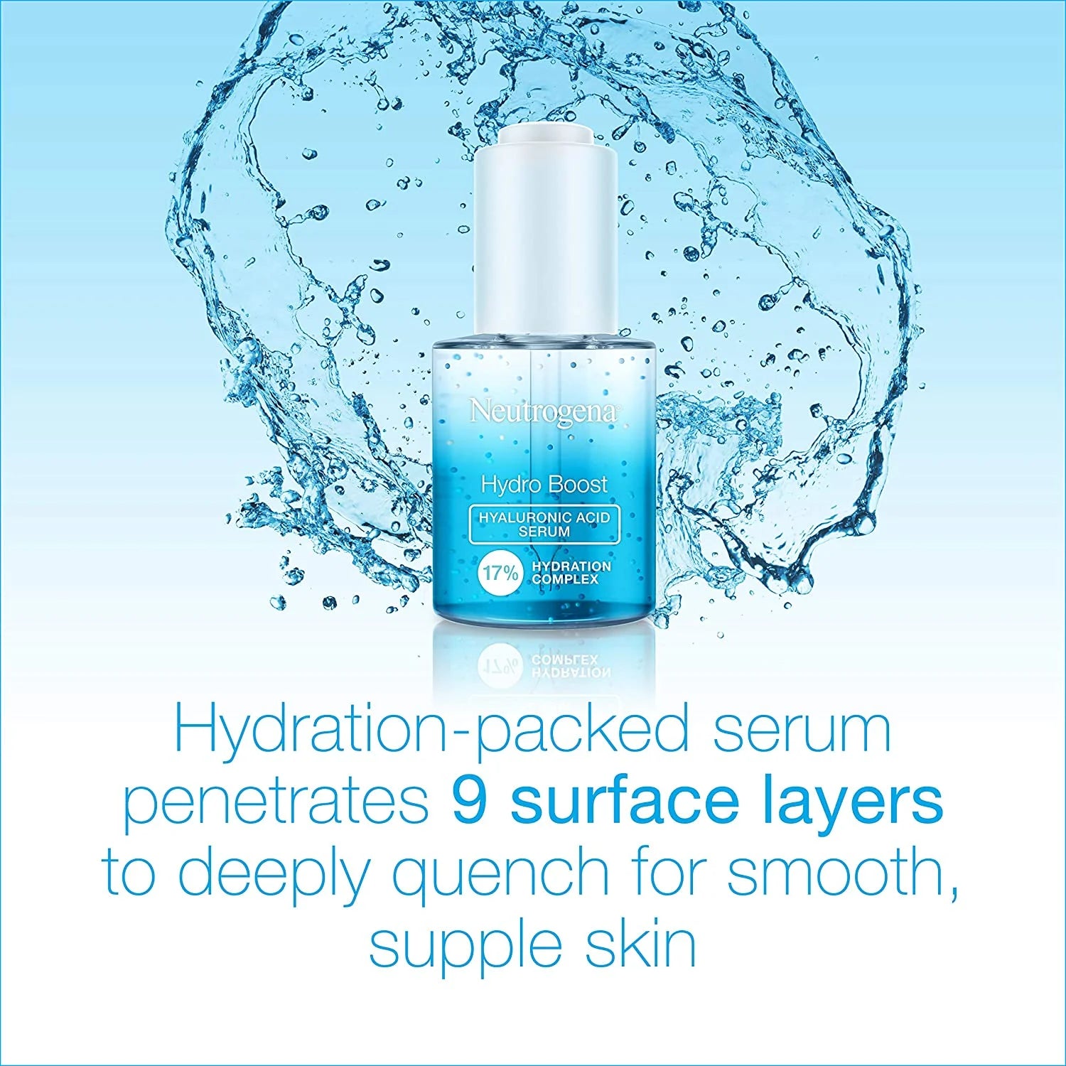 Hydro Boost Hyaluronic Acid Serum with 17% Hydration Complex, Lightweight Daily Hyaluronic Acid Facial Serum for Dry Skin, Oil-Free Fragrance-Free, 1 Fl Oz