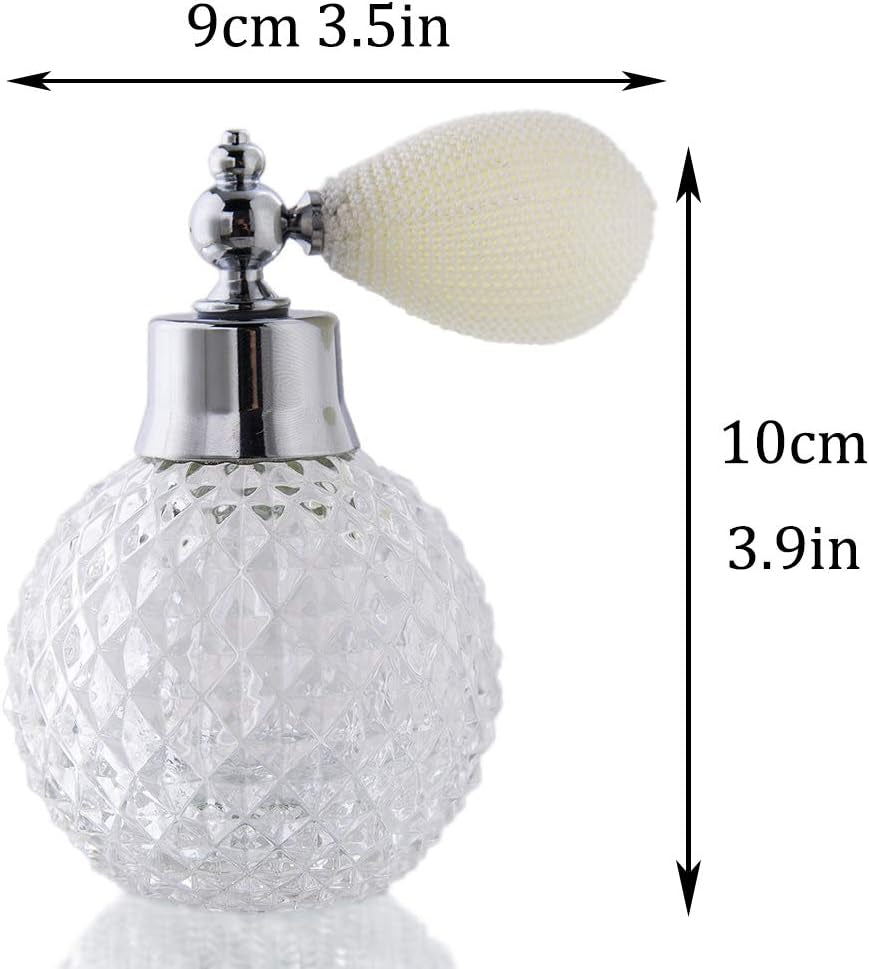 H&D Empty Crystal Vintage Perfume Replacement Spray Bottle Atomizer Luxury Series (Clear)