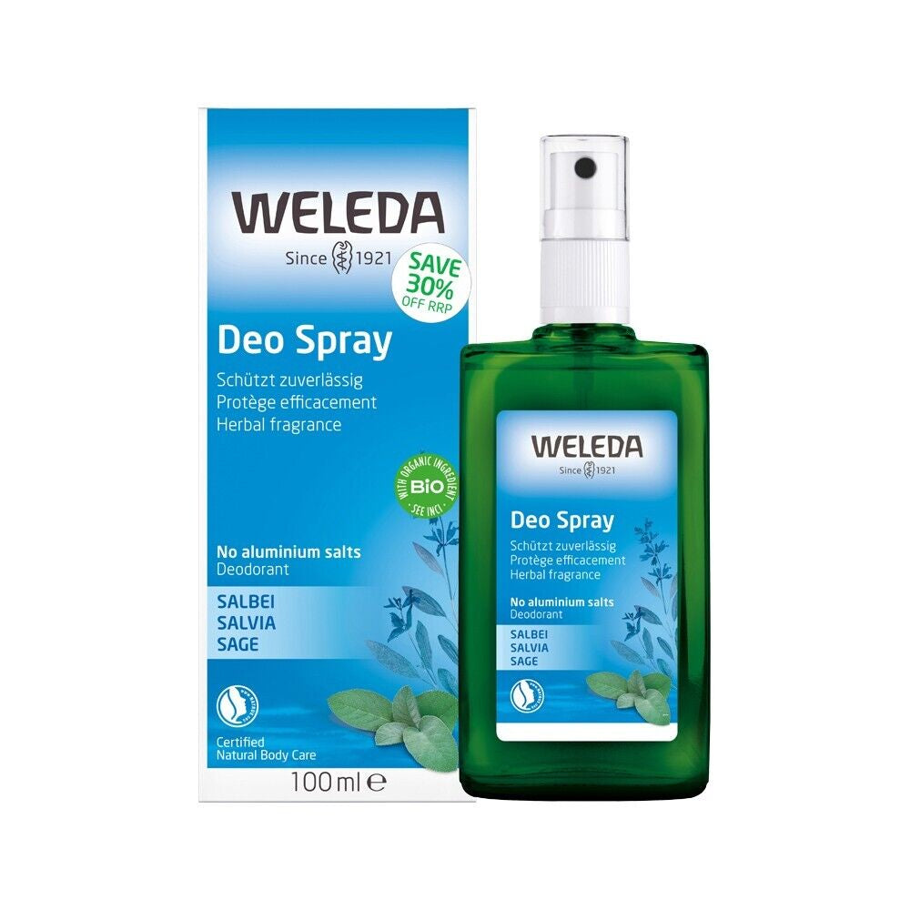 New Weleda Deo Spray Herbal Fresh 100Ml Sage Deodorant Fragrance Spray