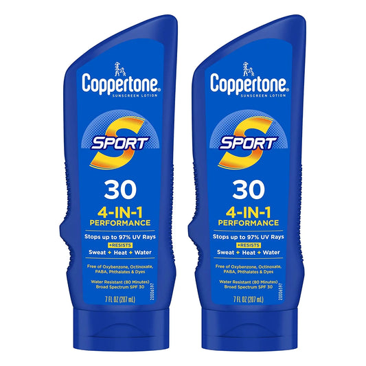 SPORT Sunscreen SPF 30, Water Resistant Sunscreen Lotion, Broad Spectrum SPF 30 Sunscreen, Bulk Sunscreen Pack, 7 Fl Oz Bottle, Pack of 2