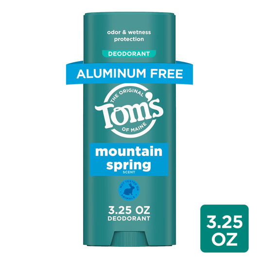 Tom’S of Maine Mountain Spring Natural Deodorant for Men and Women, Aluminum Free, 3.25 Oz