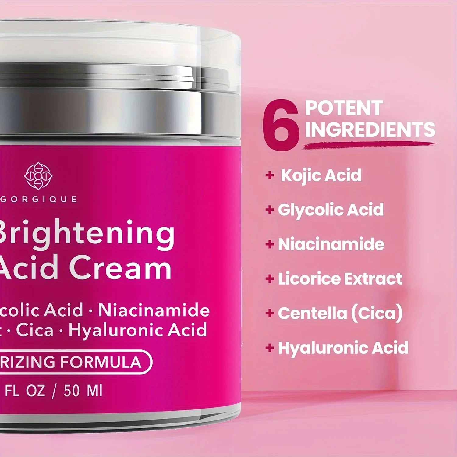 Kojic Acid Cream + Glycolic Acid + Niacinamide + Cica + Ha Moisturizer