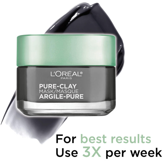 Skincare Pure Clay Face Mask with Charcoal for Dull Skin to Detox & Brighten Skin, Clay Mask, at Home Face Mask, 1.7 Oz.