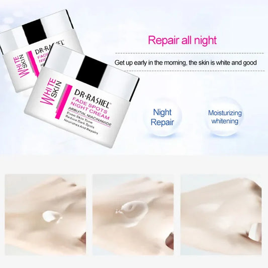 DR.RASHEL Argan Oil Night Cream Amino Acid Collagen Lighten Melanin Face Whitening Creams Reduce Fine Lines 50G