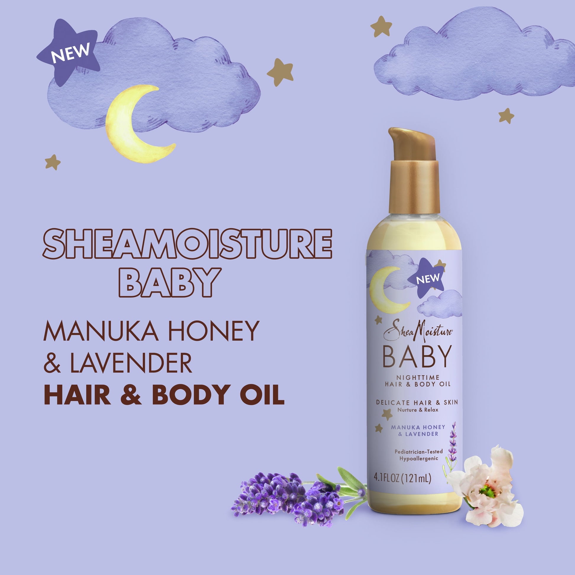 Nighttime Baby Hair & Body Oil Manuka Honey & Lavender, 4.1 Oz