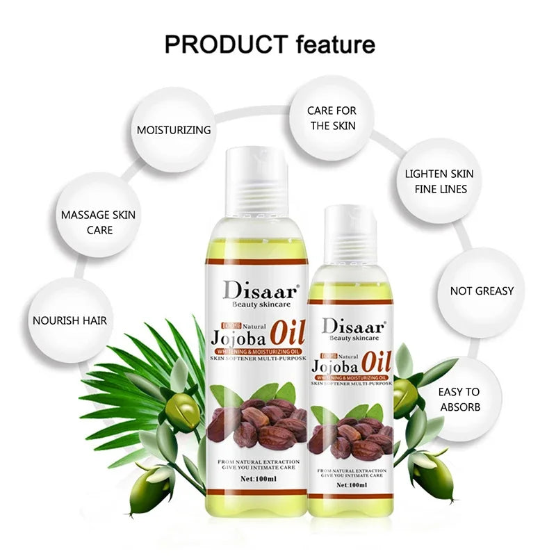 Natural Organic Jojoba Oil anti Aging Firming Skin Face Moisturizing Relaxing Massage Oil Hair Repair Skin Care Body Oil