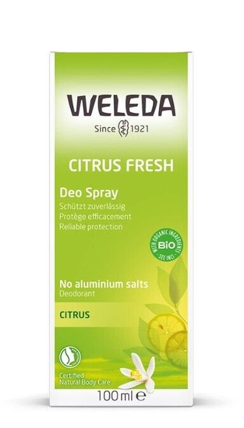 2 X Weleda Deo Spray Citrus Fresh 100Ml Organic Deodorant Spray