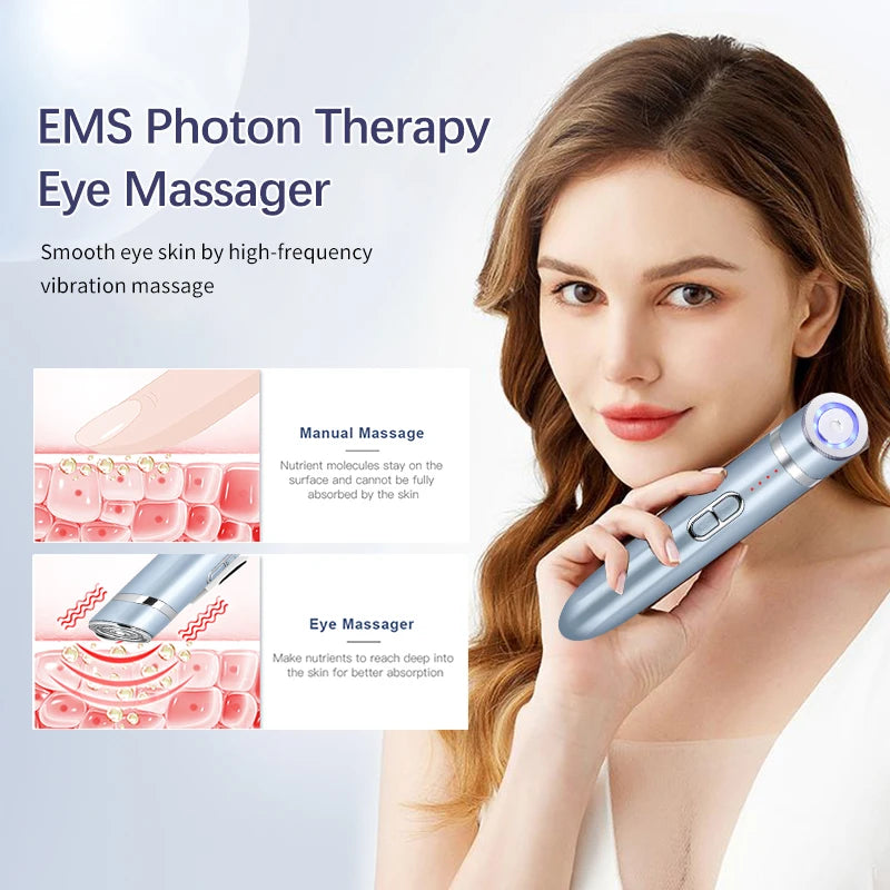 EMS Beauty Massage Machine Anti-Aging Fine Line Beauty Wrinkle Removal Skincare Eye Vibration Massager Facial Beauty Device