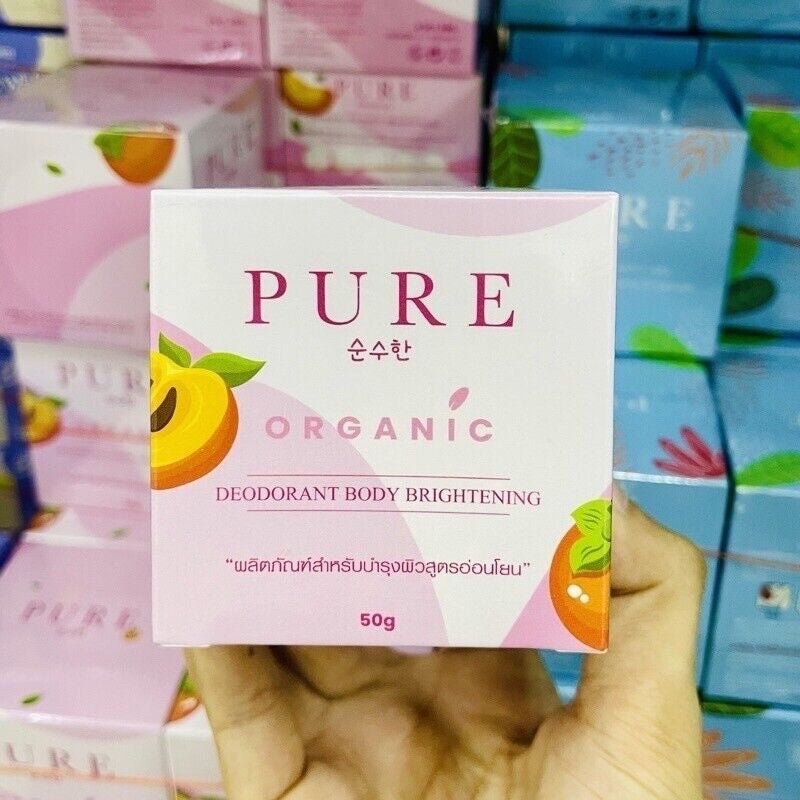 6X PURE Organic Underarm Cream Pink Brightening Armpit Deodorant Body Skin 50 G