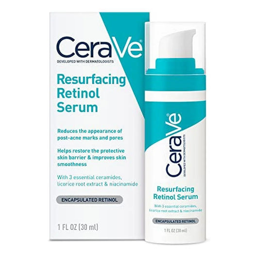 Retinol Serum for Post-Acne Marks and Skin Texture | Pore Refining, Resurfacing, Brightening Facial Serum with Retinol | Fragrance Free & Non-Comedogenic| 1 Oz