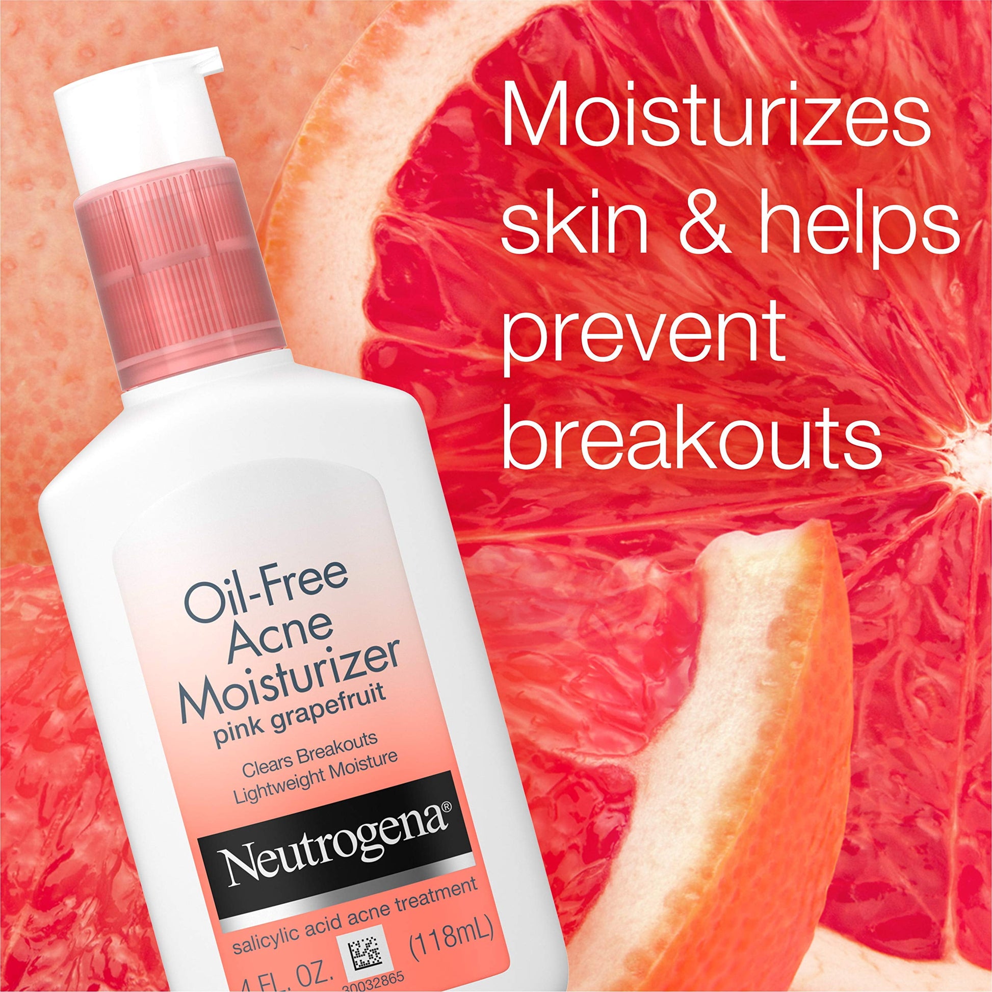 Oil-Free Acne Pink Grapefruit Facial Moisturizer, 4 Fl Oz