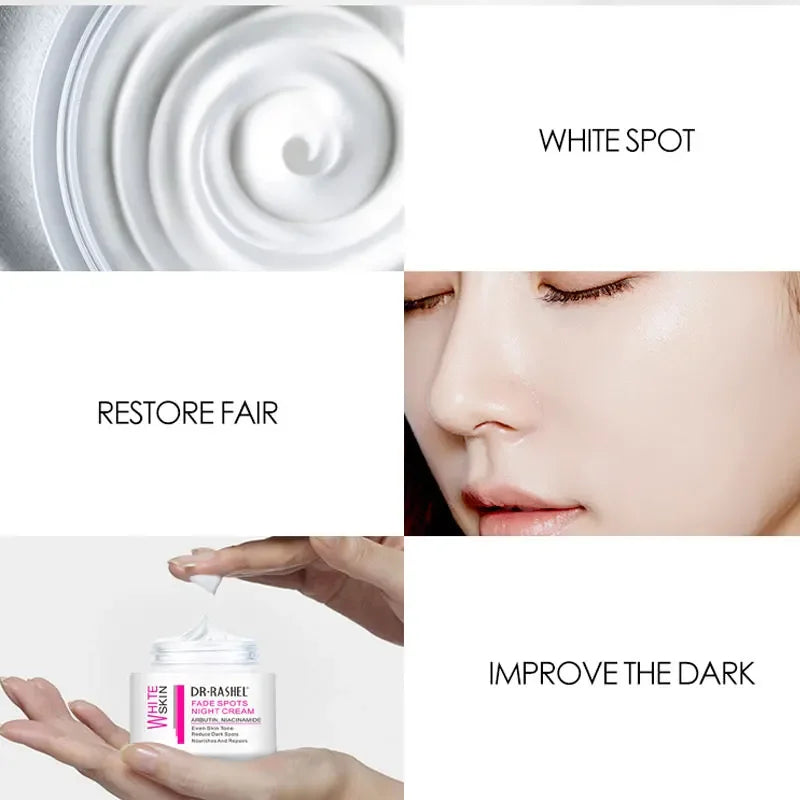 DR.RASHEL Argan Oil Night Cream Amino Acid Collagen Lighten Melanin Face Whitening Creams Reduce Fine Lines 50G