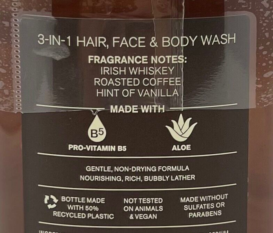 1 BATH & BODY WORKS COFFEE & WHISKEY MEN'S 3 in 1 HAIR FACE BODY WASH SHOWER GEL